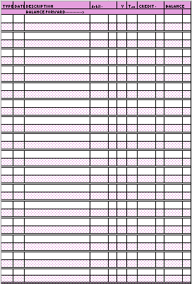 Checkbook Register for Seniors