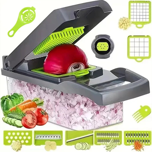 16-in-1 Vegetable Chopper Set, All-in-One Food Cutter with Slicer, Dicer, Grater, Egg Separator & Peeler for Kitchen Prep