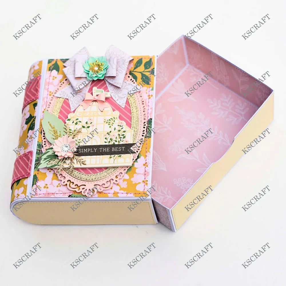 KSCRAFT 3D Book With Drawer Cutting Dies Stencils for DIY Scrapbooking Decorative Embossing DIY Paper Cards