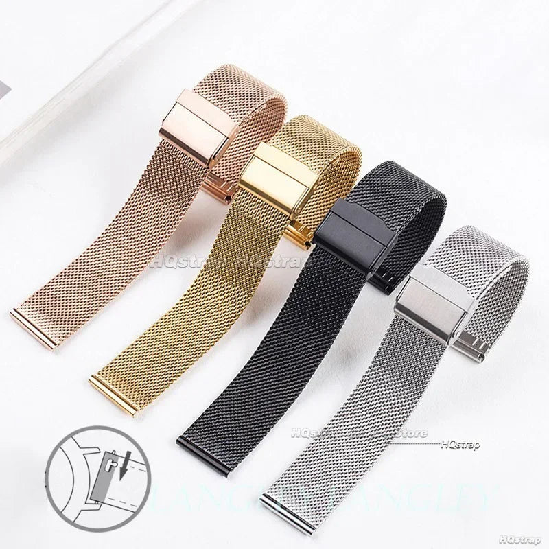 Quick Release Milanese Strap Universal Bracelet for DW 20mm 22mm 12mm 14mm 16mm 17mm 19mm 21mm 24mm 18mm 0.6mesh Stainless Steel