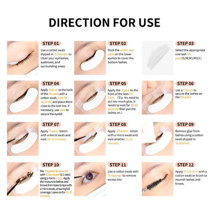 Lakerain Lash & Brow Lift and Tint Kit Long Lasting Effect Nourish Eyelashes Waterproof Easy Application Eyelash & Brow Lift Set
