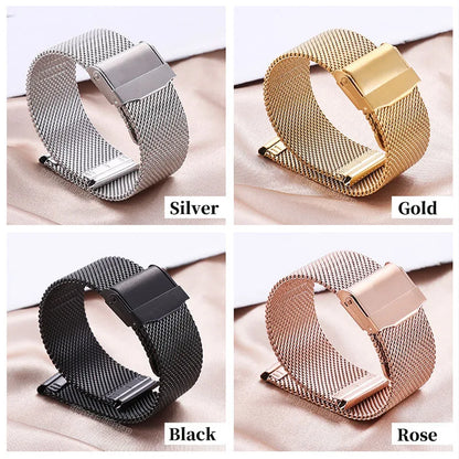 Quick Release Milanese Strap Universal Bracelet for DW 20mm 22mm 12mm 14mm 16mm 17mm 19mm 21mm 24mm 18mm 0.6mesh Stainless Steel