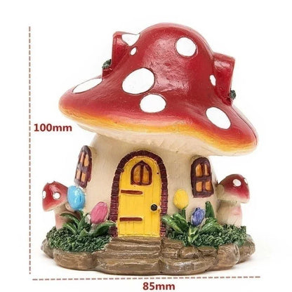 Handmade Creative Art Crafts Mushroom House Mini Resin Outdoor Decoration Fairy Garden Flower Potting Craft Home Decorative
