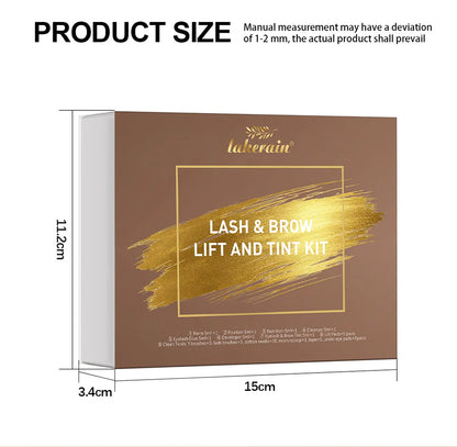 Lakerain Lash & Brow Lift and Tint Kit Long Lasting Effect Nourish Eyelashes Waterproof Easy Application Eyelash & Brow Lift Set