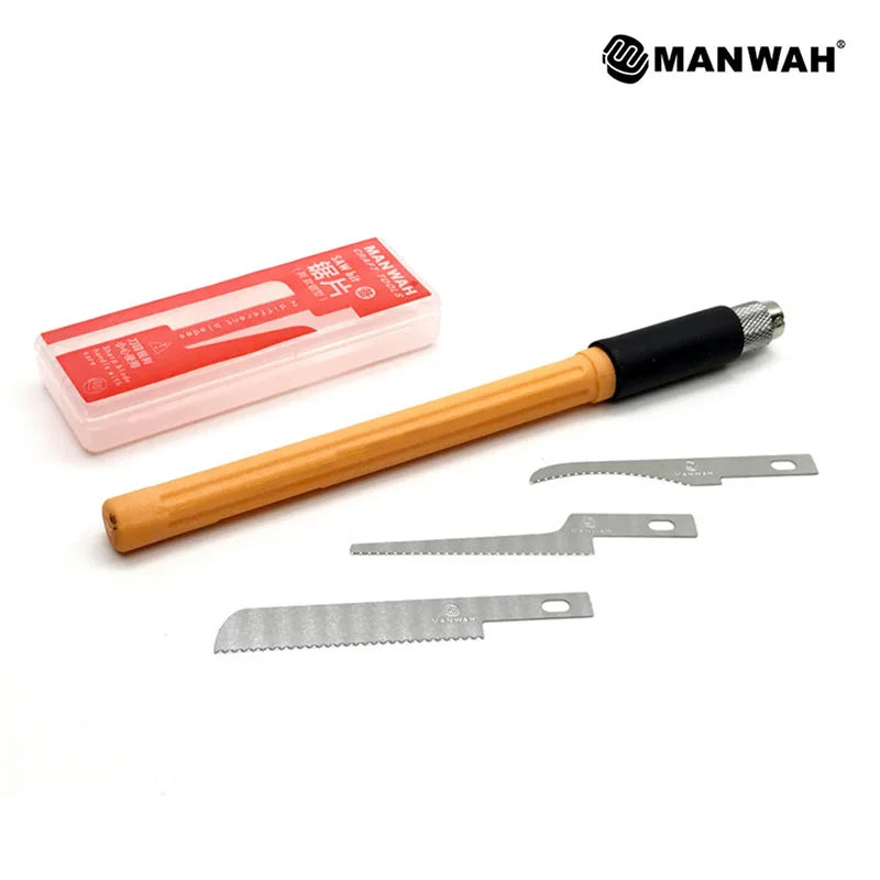 Model Craft Tools Mini Hand Saw Hobby DIY Saw Hacksaw Tool Kit With 3 Pieces Craft Blades For Hand Cutting