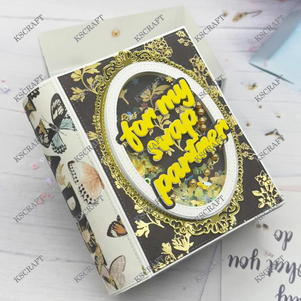 KSCRAFT 3D Book With Drawer Cutting Dies Stencils for DIY Scrapbooking Decorative Embossing DIY Paper Cards