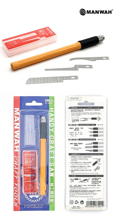 Model Craft Tools Mini Hand Saw Hobby DIY Saw Hacksaw Tool Kit With 3 Pieces Craft Blades For Hand Cutting