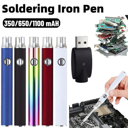 Portable Electric Soldering Iron Pen 350/650/1100mAh Battery Welding Tool Kit 510 Thread Heat Tip Electronic Welding Repair Tool