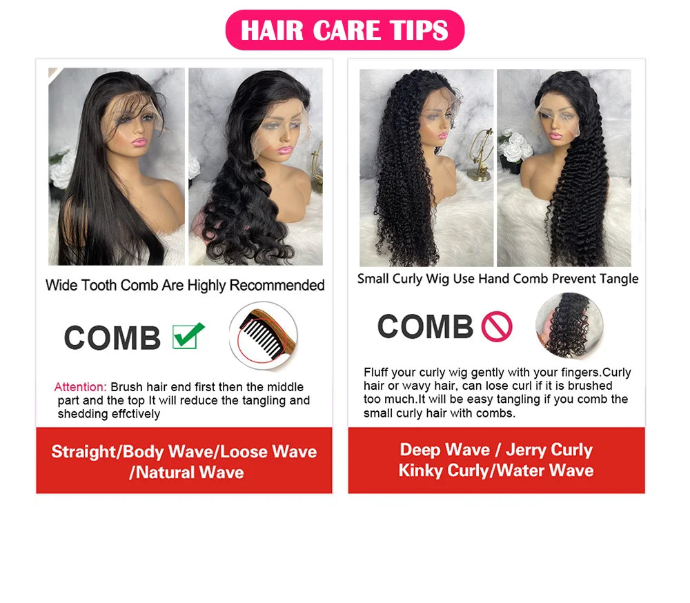 40 44 Inch Body Wave 13x6 Hd Transparent Lace Frontal Wig 13x4 Lace Front Human Hair Wig 360 Brazilian PrePlucked Wigs For Women