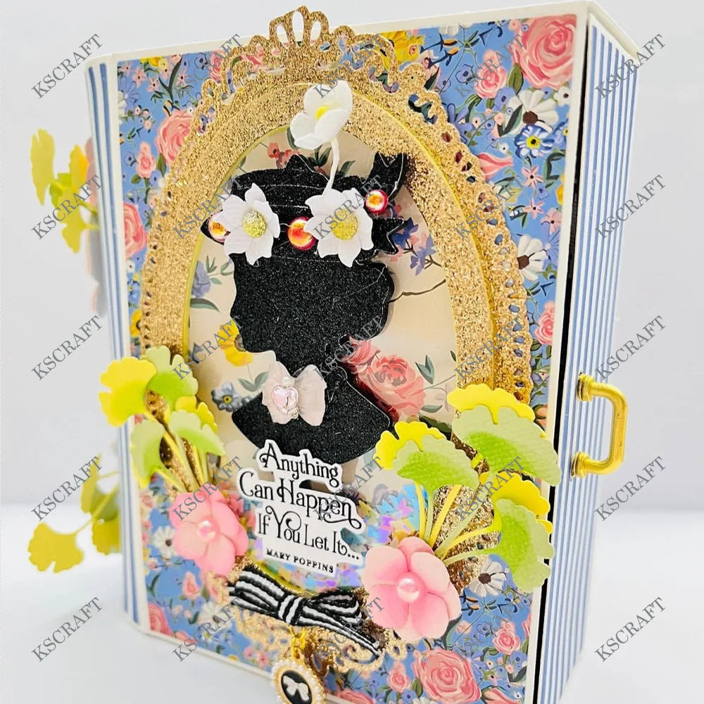 KSCRAFT 3D Book With Drawer Cutting Dies Stencils for DIY Scrapbooking Decorative Embossing DIY Paper Cards