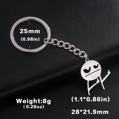 Teamer Funny Middle Finger Stickman Keychain 2025 Cute Trend School Bag Car Key Pendant Couple New Trinket Gift Keyring