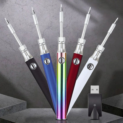Portable Electric Soldering Iron Pen 350/650/1100mAh Battery Welding Tool Kit 510 Thread Heat Tip Electronic Welding Repair Tool